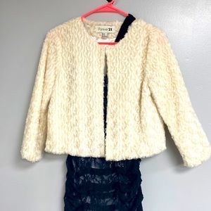 Forever 21 white eco fur coat size M